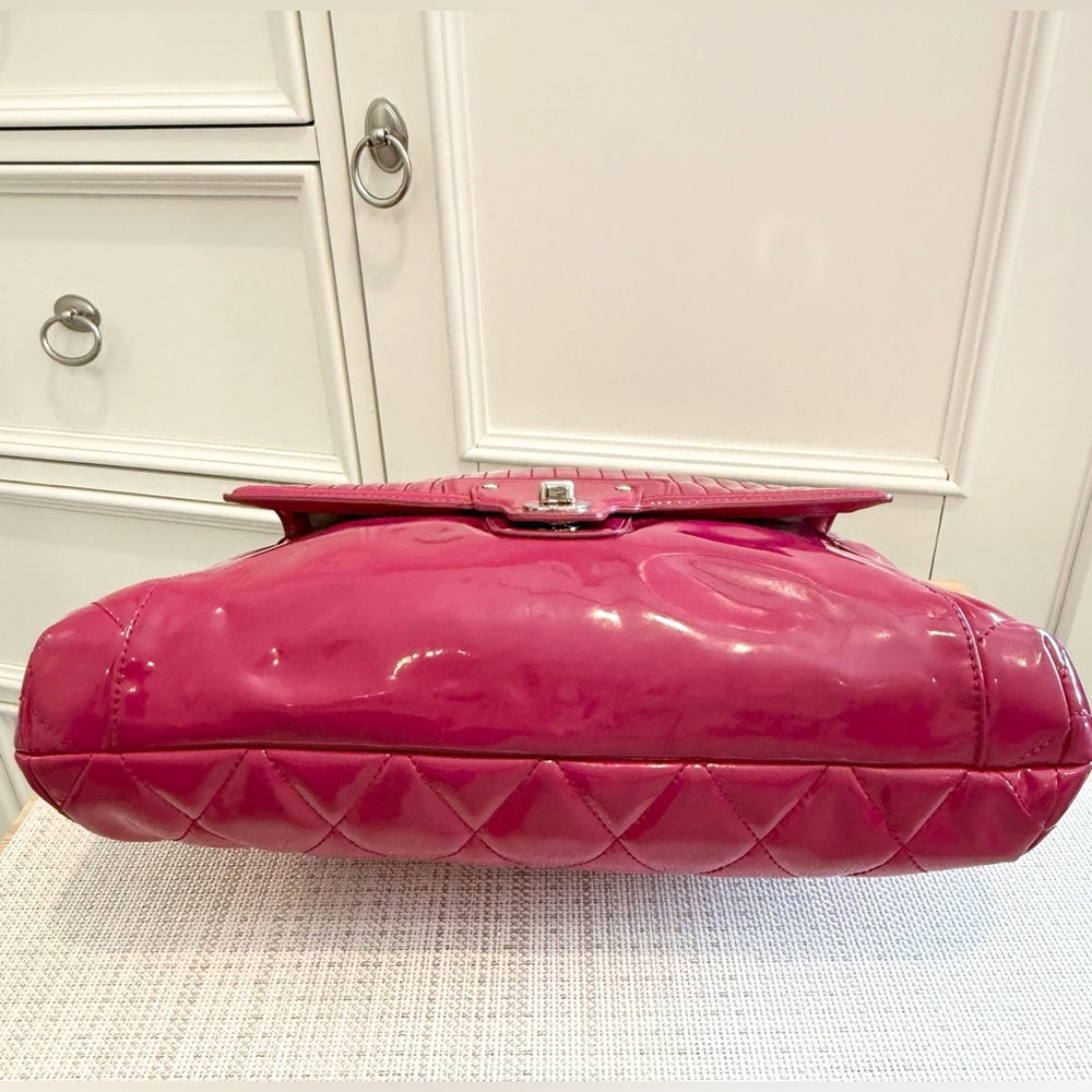 🩷 SOLD - Coach Poppy Liquid Gloss Patent Leather Hot Pink Convertible Bag - Picture 8 of 17